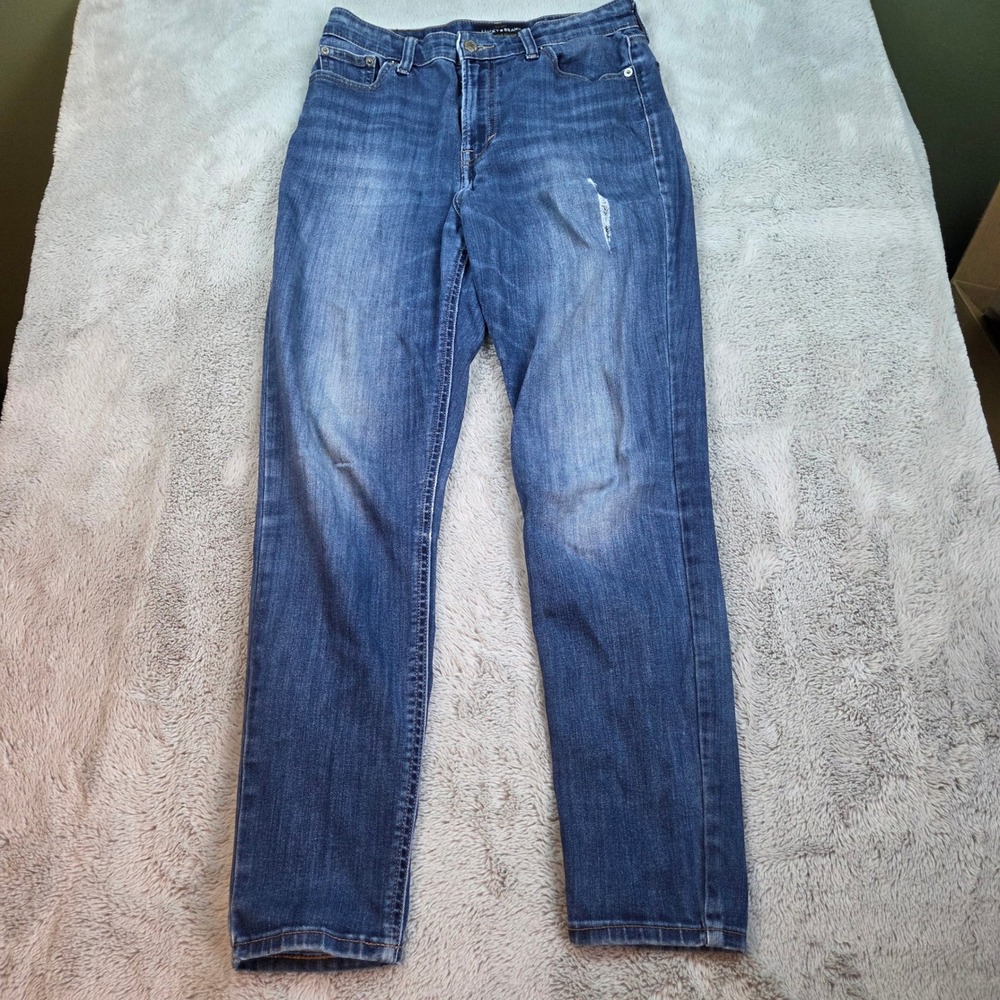 Lucky Brand Bridgette Skinny Jeans Womens 6/28 High Rise Distressed Blue Blend